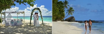 Hilton Seychelles Labriz wedding setup & beachfront walk