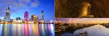 Ho Chi Min City Skyline, Cu Chi tunnels and the Mekong Delta