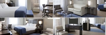 Holiday Inn Capitol, (clockwise from top left): Queen Room, One Bedroom Suite, Two Bedroom Suite and King Room