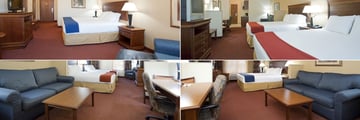 Holiday Inn Express & Suites Page Lake Powell, (clockwise from top left): King Guest Room, Double Queen Guest Room, Executive Room and Double Queen Suite  