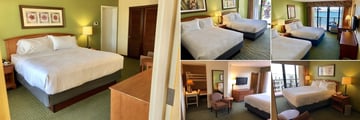 Holiday Inn Hotel & Suites Clearwater Beach, (clockwise from left): King Gulf View Room, Two Queens Poolside Room, Two Queens Gulf View Room, Family Suite Master and Family Suite Bunk Beds