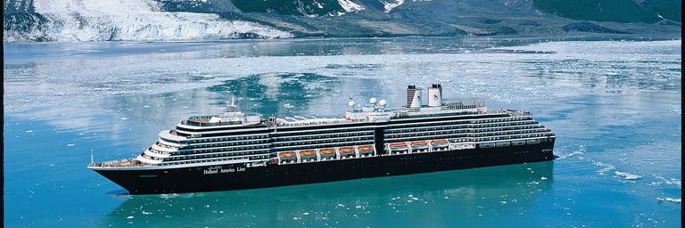 Holland America cruise ship in Glacier Bay Alaska