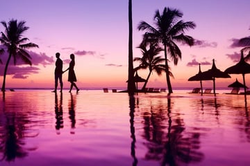 Honeymoon couple in Mauritius