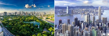 Lumphini Park and Bangkok skyline