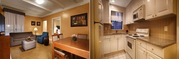 Two Bedroom Suite Living Room and Kitchen at Hospitality House 