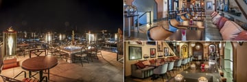 Upper Patio, Vertex Sky Bar and Vertex Bar Seating at Hotel Alex Johnson 