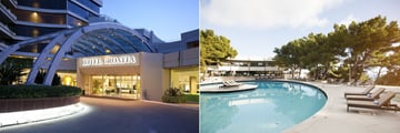 Entrance and outside pool at Hotel Croatia