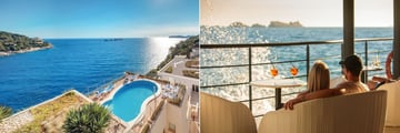 Exterior views and Cave Bar terrace at Hotel More