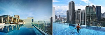 Infinity Pool Overlooking the City at Hotel Stripes Kuala Lumpur