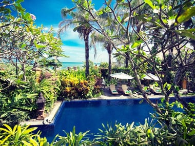 The main pool at Hotel Tugu Bali, Canggu Beach