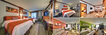 Hotel Universel Riviere-du-Loup, (clockwise from left): Classic Room Two Queen Beds, Luxury Room Classic Section, Junior Suite Classic Section, Regular Prestige Room and Executive Prestige Room