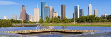 Houston skyline and memorial, Texas