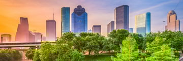 Houston skyline and park, Texas