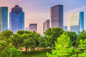 Houston skyline and park, Texas