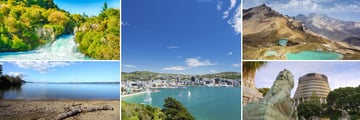 Huka Falls, Lake Taupo, Wellington & Tongario National Park