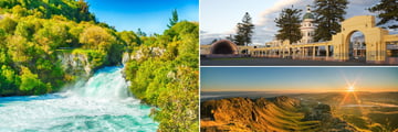 Huka Falls, Napier Architecture & Sunrise over Te Mata Peak