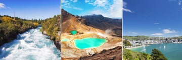 Huka Falls, Tongariro National Park & Wellington Harbour, North Island
