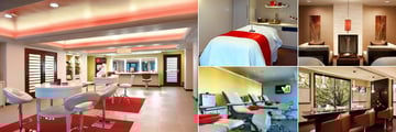 Hyatt Regency Monterey Hotel & Spa On Del Monte Golf Course, (clockwise from left): Salon, Treatement Room, Couples Treatment Room, Manicure Stations and Treatment Room