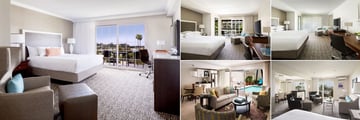 Hyatt Regency Newport Beach, (clockwise from left): King Room, King Room Pool View, King Room with Balcony, Executive Suite and Villa Suite
