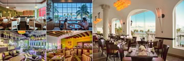 Hyatt Zilara Cancun, (clockwise from top left): Asiana, Maria Marie, Spice, La Adelita Cantina and Casa Del Cafe