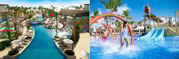 Aerial view and kids waterpark at Hyatt Ziva Cap Cana