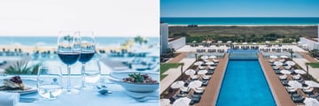 Dining on the terrace and the main pool at Iberostar Selection Lagos Algarve