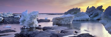 Ice flows in Churchill, Manitoba