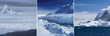 Antarctic icebergs & ice fields