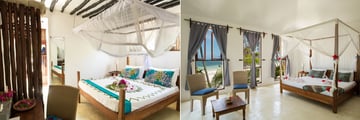 Guesthouse Bedroom and Bungalow Bedroom at Indigo Beach Zanzibar