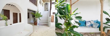 Guesthouse Exterior and Seating Area at Indigo Beach Zanzibar