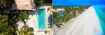 Aerial View of the Pool and the Beach at Indigo Beach Zanzibar