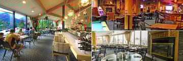 Inns of Banff, (clockwise from left): Miki Restaurant, Bears Den and Wildfire Grill