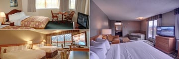 Inns of Banff, (clockwise from top left): Standard Room, Junior Suite with Jacuzzi and Superior Room Mountain View