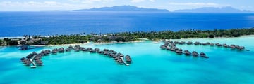 Intercontinental Bora Bora Resort Thalasso Spa, Aerial View of Resort and Overwater Villas