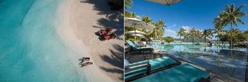 Intercontinental Bora Bora Resort Thalasso Spa, Aerial View of Beach and Main Pool