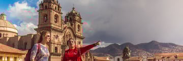 Teenager exploring Cusco's Plaza de Armas. Copyright: Intrepid.
