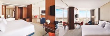 JA Lake View Hotel junior suite bedrooms