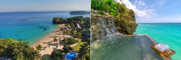 beach and infinity pool at Jamaica Inn