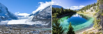 Athabasca Glacier & Beautiful Lake in Jasper