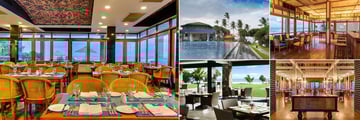 Jetwing Lighthouse, Galle, (clockwise from left): Cardamon Cafe, Anchor Bar, Coats of Arms Bar, The Cinnamon Room and Nihal's
