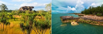 Kakadu National Park (left), and Darwin coastline (right)