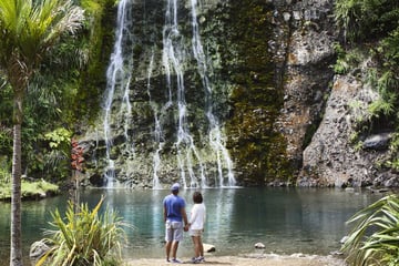 Exploring Karekare Waterfall in Auckland together
