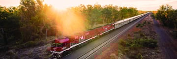 Ghan train going through Katherine