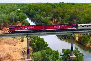 The Ghan crossing the Katherine River