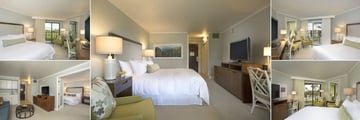 Kauai Beach Resort, (clockwise from top left): Deluxe Ocean View, Deluxe King, Deluxe Lagoon View, Deluxe Pool View and Deluxe One Bedroom Suite