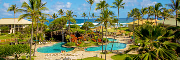 Pool and Grounds View at Kauai Beach Resort