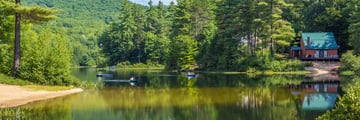 Kayaking on Little Pea Porridge Pond, New Hampshire