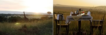 Giraffe viewing and sundowners at Keekorok Lodge