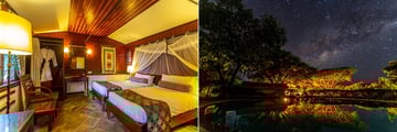 Standard accommodation and views of the milky way at Keekorok Lodge