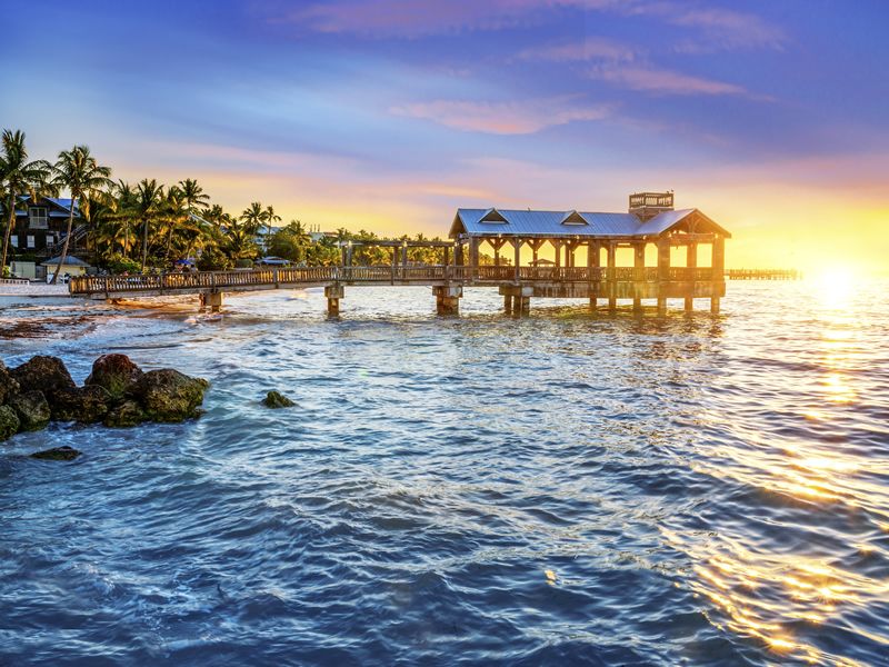 Key West pier and beach